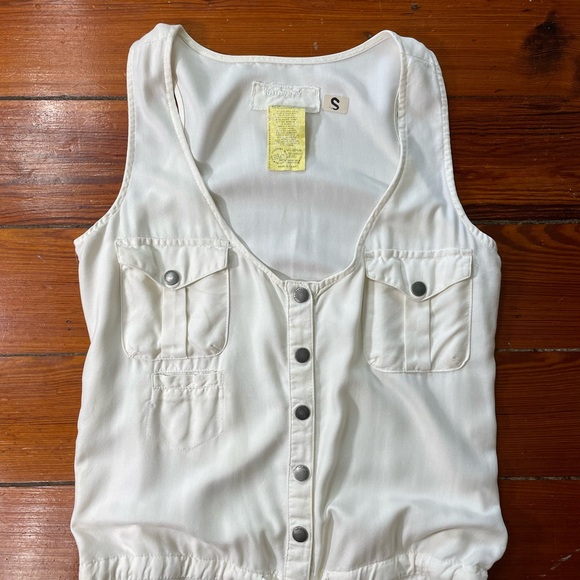 DA-NANG Surplus Cinch Tie Waist Silk Sexy Coastal RomperW/ Pockets - Sz Small - Picture 11 of 12